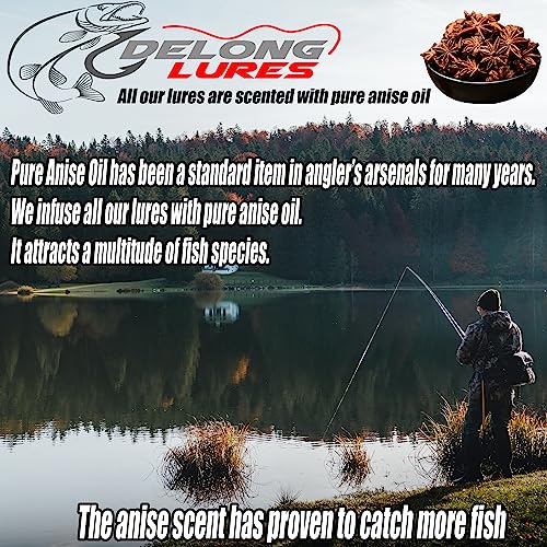 Delong Lures Fishing Lures, Made in America, Pre-Rigged Weedless Bass Lures for Fishing, Segemented Soft Platisc Fishing Bait, Fishing Worm Lure, Fishing Tackle Kit - color: Variety Pack