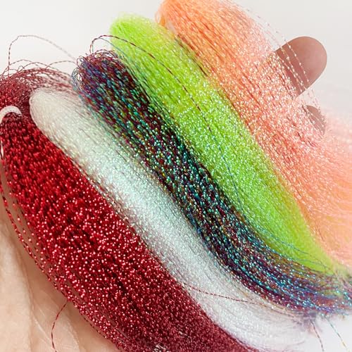 58pcs Fly Tying Materials Set | Complete Clouser Minnow Flies Fly Tying Kit with Hooks,Dumbbell Eyes and Flash Line to Tie Own Bass,Trout