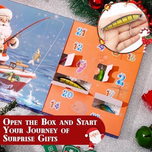 Fishing Lures Kit, 24Pcs Assorted Fishing Baits with Crankbaits, Spoon Lures, Hooks, Weights & Accessories, Fish Tackle Gift Set for Men, Bass Freshwater - size: A