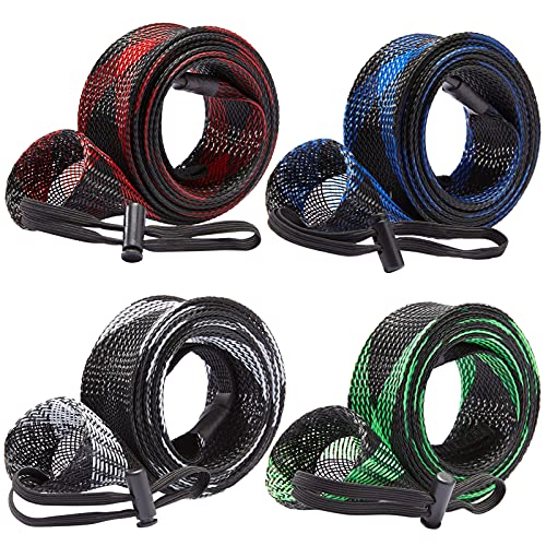 BASSDASH Casting Spinning Fishing Rod Sleeves Protective Rod Socks for Fishing Poles Up to 7-1/2ft - color: Mixed Color - 4pcs, size: For Casting Rod up to 7-1/2 ft