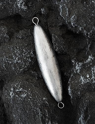BLUEWING Torpedo Sinker Through Wire Fishing Weight Saltwater Bullet Lead Double Ringed 2oz-48oz - style: #04 6 Ounce, 3 Pack