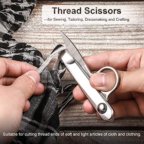 Mudder 2 Pcs Sewing Scissors Thread Snips with Protective Rubber Sleeve Mini Snippers Shears Small Trimming Nipper Clipper for Various Materials Fishing Line DIY Sewing Tailoring Dressmaking Crafting - style: Classical