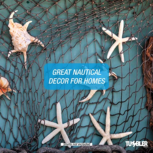 Fishing Net Decor, 5' x10' Decorative Fishing Net for Nautical, Mermaid, Pirate or Beach Themed Party or Room. Real Recycled Fish Netting for Decoration - size: 5 x 10 ft