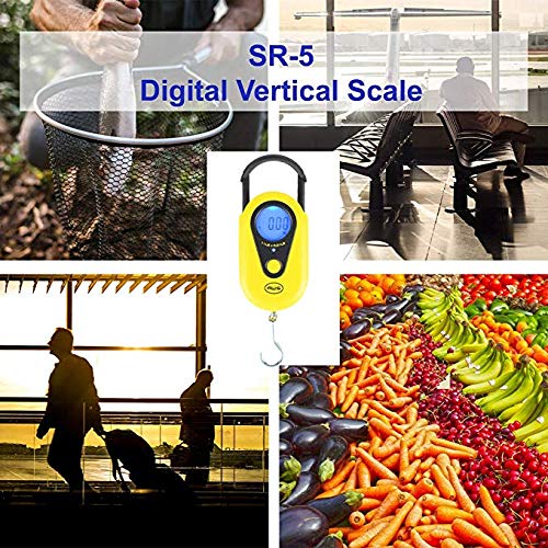 Industrial Precision Digital Hanging Scale, LCD Screen, Digital Weigh Scale Yellow, 11lb (AMW-SR-5) - American Weigh Scales