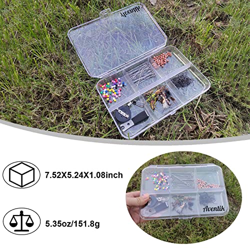 Aventik Super Transparent Super Strong Polycarbonate Fly Fishing Fly Box Four Different Multi-compartment Options Great Pocket Size 7.52X5.24X1.08inch Fishing Tackle Box Fishing Hook Box (6CS) - color: 6CS