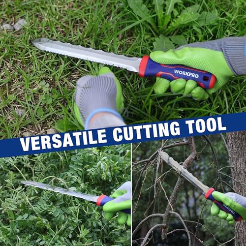 WORKPRO 8-Inch Insulation Knife, Stainless Steel Blade Insulation Cutter | Double Side Serrated Sharp Duct Knife, for Heat Material Foam, Rockwool, Styrofoam, Sod Cutter Garden Knife for Lawn Repair - size: 8 Inch