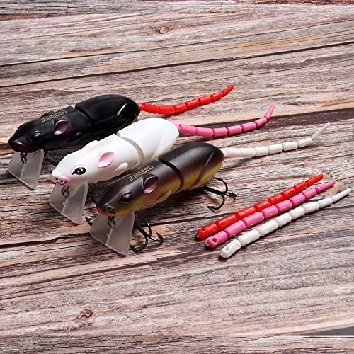 JOHNCOO Swimbait Hard Artificial Baits Mouse Fishing Lures Multi Jointed Fishing Lures Kit for Pike Bass - color: #F