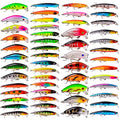 Bass Fishing Lures Kit Set Topwater Hard Baits Minnow Crankbait Pencil VIB Swimbait for Bass Pike Fit Saltwater and Freshwater - color: 008-53pcs