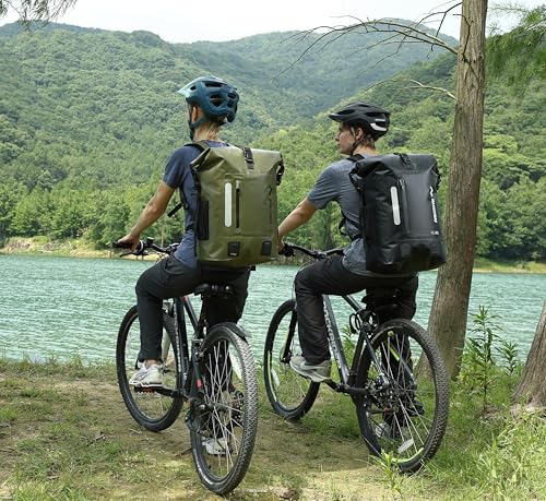 MARCHWAY Roll Top Waterproof Backpack, Floating Dry Bag 20L/30L/45L with Ergonomic Rectangular Base, Cushioned Back, Hip Strap for Hiking Camping Kayaking Travel (Black, 20L) - color: Black, size: 20L