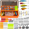 PLUSINNO 353/404 PCS Fishing Lures, Upgrade Fishing Tackle Box with Tackle Included, Crankbaits, Hooks, Weights, Other Accessories, Fishing Lure Bait Gear Equipment Kit Gift for Men Freshwater Bass - color: 353 Pcs Fishing Tackle Kit