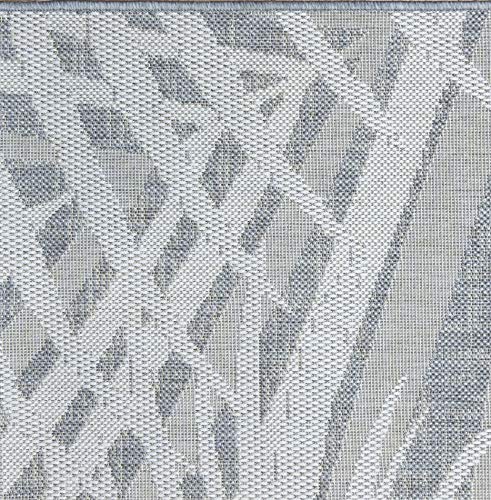 Gertmenian Indoor/Outdoor Flatweave Area Rug - 8x10 Large, Stain & UV Resistant, Ideal For Deck, Patio, Poolside, Mudroom - Royal Palm Leaf, Gray, 21951 - color: Royal Palm Leafs Gray, size: 7'10" x 10' (Rectangular)