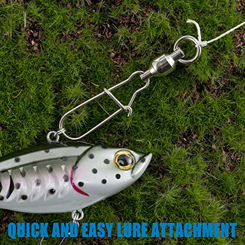 Dr.Fish 20 Pack Ball Bearing Snaps Swivels Fishing Tackles Duo Lock Snaps Stainless Steel Saltwater Freshwater Lure Leader Line Connector - size: #8-220LB-20 Pack