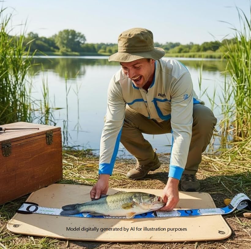 12ft Fishing Ruler Fish Measuring Tape Foldable with Bump Board Waterproof Fishing Portable Measurement Tool for Crabs and Fish