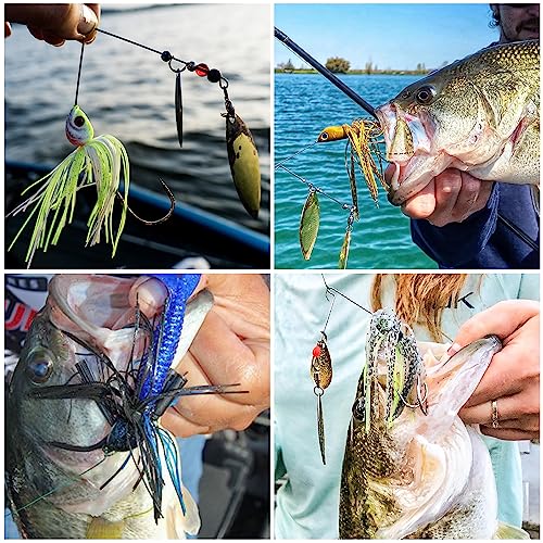 Spinner Bait Skirt Silicone Jig Skirts Replacement DIY Fishing Lures,Fishing Lure Making Supplies Spinnerbaits Fishing Skirts Squid Jig Lures Skirts Casting Jigs Football 50 Strands - color: 24 Bundles