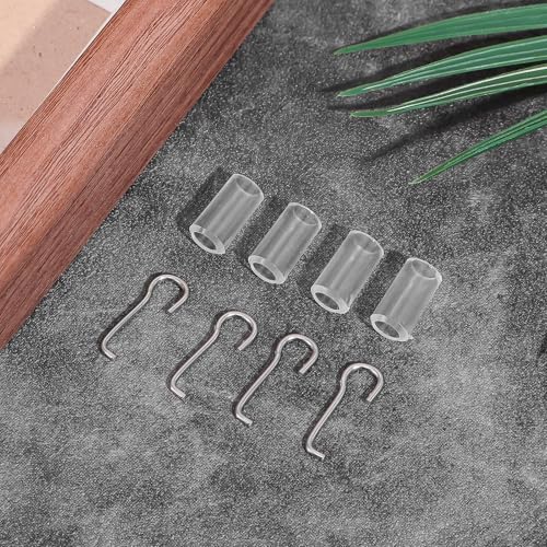 2 Set Wand Wire and Sleeve Collar for Horizontal Blinds, Horizontal Blinds Replacement Parts with Hook, Mini Blind Repair Kit with 1" Square Headrails, Window Opener Accessory for Vertical Blind