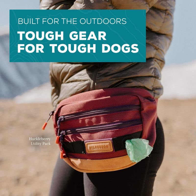 Wilderdog Utility Fanny Pack stores Treats, Balls, Keys in 3 Pockets with adjustable strap and Poop Bag dispenser (Pacific Blue) - color: Pacific Blue