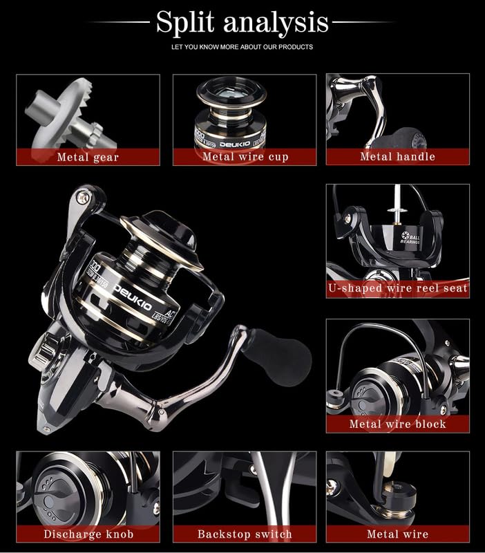 Fishing Reels - Metal Spinning Reel with U Shaped Wire Reel Seat, Saltwater Spinning Reel, Metal Body Baitcaster Reel, Baitcasting Reel, Spinning Reels for Freshwater Fishing - size: AC 4000
