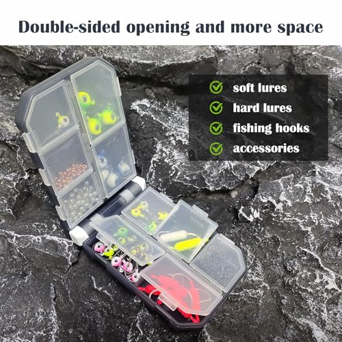 2PC-Aventik Fishing Tackle Box Utility Boxes Plastic Case Storage Organizer Box Fishing Tackle Storage (HOOK BOX-0702B) - style: HOOK BOX-0702B