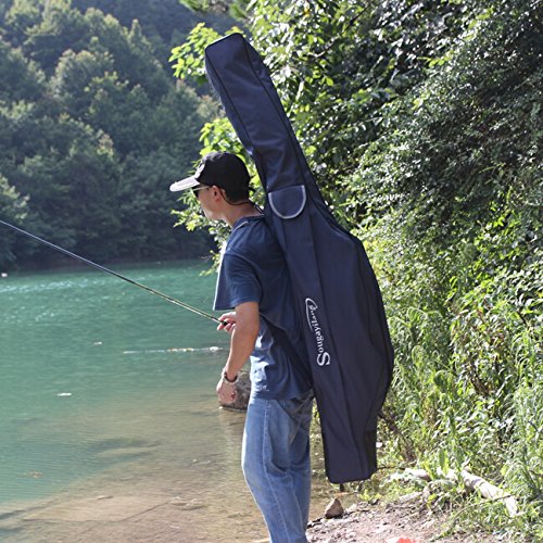Sougayilang Fishing Rod Case Organizer Pole Storage Bag Fishing Rod and Reel Carrier Organizer for Travel - color: Blue-Length: 170cm/67in