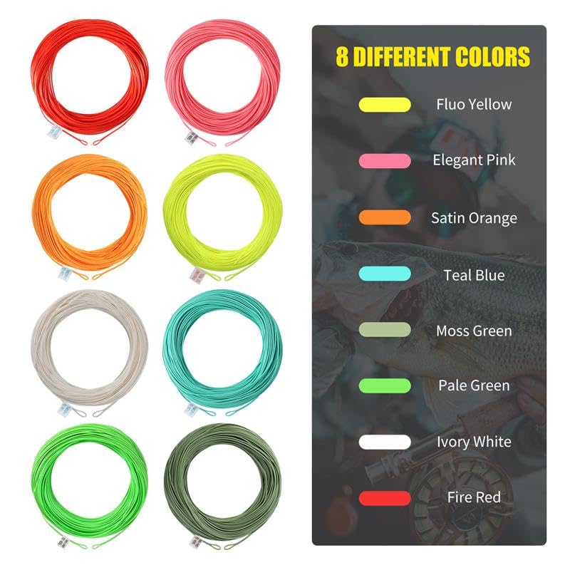 Maxcatch Fly Line with Two Welded Loops, Weight Forward Floating, 100FT, Multiple Colors, WF1F-WF9F, for Freshwater Fly Fishing - color: Moss Green, size: WF2F-100FT