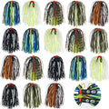 Spinner Bait Skirt Jig Skirts Replacement DIY Fishing Lure Making Supplies Soft Skirt for Spinnerbaits Bass Fishing Jigs Buzzbait Squid Jigs Fishing Lure Skirts - style: B-skirts With Rattle-24pcs