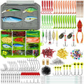 TRUSCEND Complete Fishing Lures - Tackle Box with Tackle Included - Crankbaits, Minnows, Frogs, Vibes, Poppers, Spinners, Spoons, Soft Baits, Hooks & Weights Accessories Kit for Bass Panfish Trout - color: B-240pcs Giftable Kit