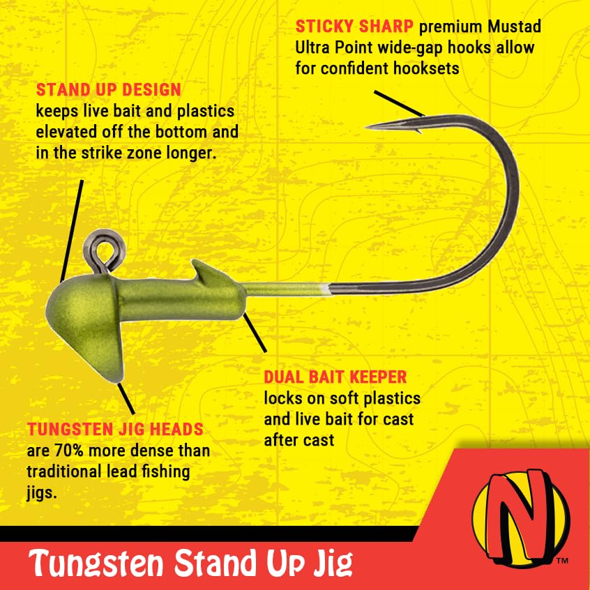 Northland Fishing Tackle Freshwater Tungsten Short Shank Fishing Jig for Bass, Walleye, Trout, and Many Others - color: Glo Watermelon, size: 3/8 Oz
