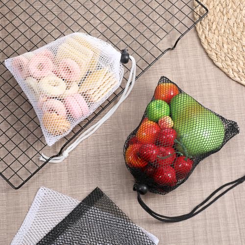 6Pcs Small Mesh Bags Black Small Drawstring Bags Nylon Bait Bag with Drawstrings Chum Bag for Saltwater Fishing Mesh Storage Drawstring Mini Travel Stuff for Lipstick Cosmetic Jewelry(2 Colour)