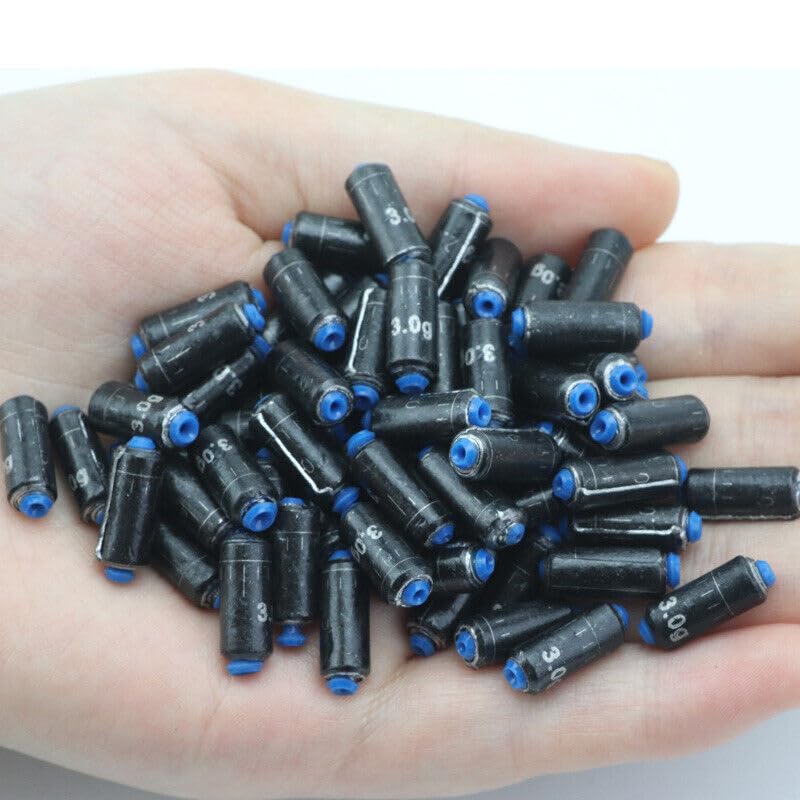 Pack of 50 Fishing Sinkers Weights Soft Plastic Core Scale Lead Freshwater Saltwater - size: 3/16oz 5g 50pcs
