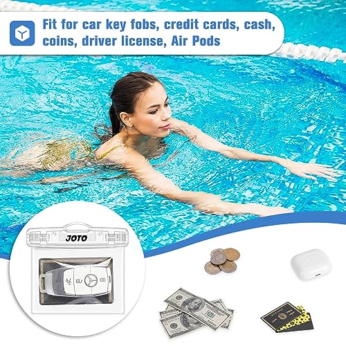 JOTO 2 Pack Waterproof Car Key FOB Case with Lanyard for Swimming Surfing, Small Waterproof Wallet Dry Bag for Money Credit ID Card Cash Coins -Crystal - color: Crystal