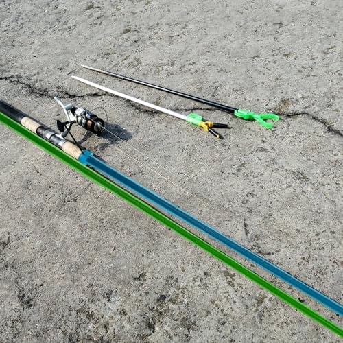 EZYoutdoor Fishing Rod Socks, 7 ft Braided Mesh Rod Sleeves | Fits 6'6-7' Spinning, Casting, Fly Rods, Elastic Lanyard Prevent Tangles, Scratches and Storage Wear - color: 6 Pack (Blue, Green, Yellow, Black, White, Grey)