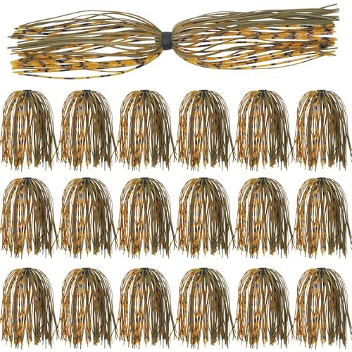 18 Bundles Silicone Jig Skirts 40 Strands Silicone Fishing Unbrella Replacement Skirts Quick Chang for Spinnerbait Bass Jig Lure Making Accessories - style: Orange&green-18pcs