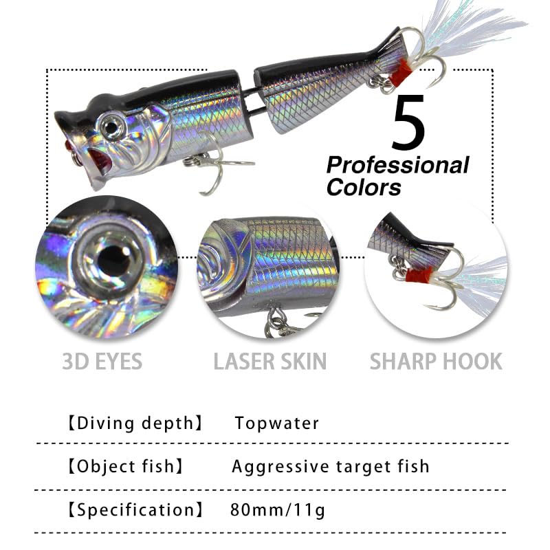 Fishing Lures Two Jointed Fish Fishing Kits Slow Sinking Lifelike Swimbait Freshwater and Saltwater Crankbaits for Bass Trout Bass Lures