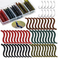 Goture Wacky Worm Fishing Lure Kit with Soft Plastics, Wacky Rig Tools, O-Rings, Worm & Drop Shot Hooks, Beads, Weights & Tackle Box - color: C-50pcs 3" Wacky Worms &10pcs Hooks with Box