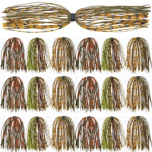 18 Bundles Silicone Jig Skirts 40 Strands Silicone Fishing Unbrella Replacement Skirts Quick Chang for Spinnerbait Bass Jig Lure Making Accessories - style: Mix 3 Colors-18pcs