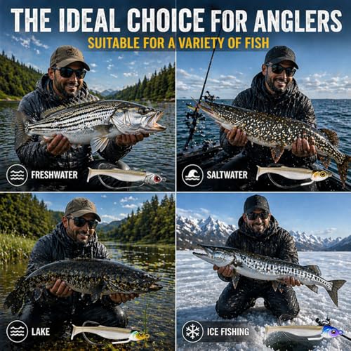 Swimbait Jig Heads for Bass Fishing, Weighted Jig Hooks for Paddle Tail Soft Plastic Lures, 3/16oz 1/4oz 3/8oz 1/2oz High Carbon Steel, Freshwater Saltwater Fishing - color: Shadow Shad, size: 3/8oz