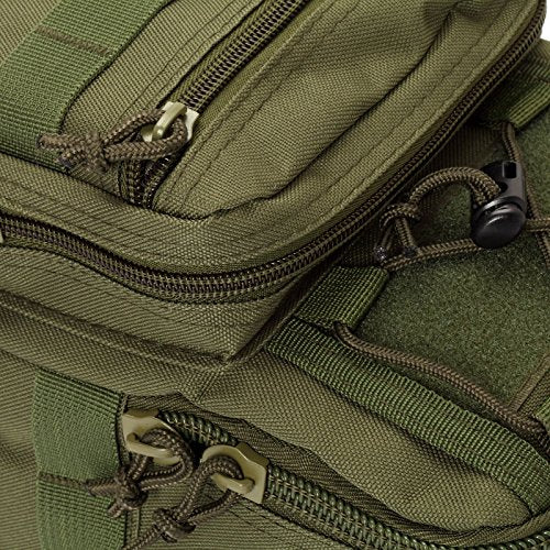 FAMI Outdoor Tactical Bag Backpack, Military Sport Bag Pack Sling Shoulder Backpack Tactical Satchel for Every Day Carry (Army Green) - color: Army Green