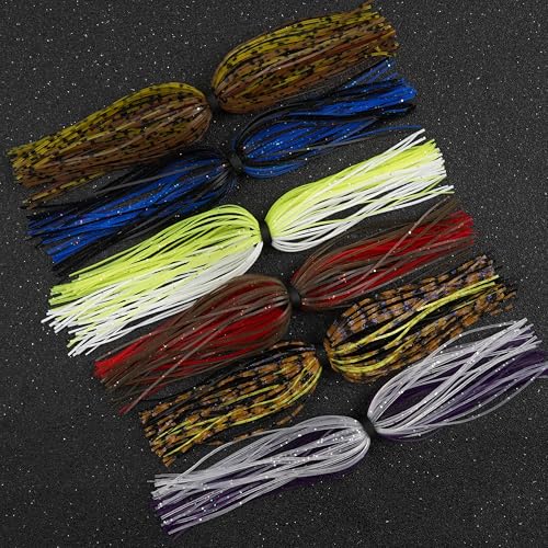 18 Bundles Silicone Jig Skirts, 50 Strands Fishing Lure Skirts Spinnerbait Squid Jig Replacement DIY Lures Kit - color: Type A