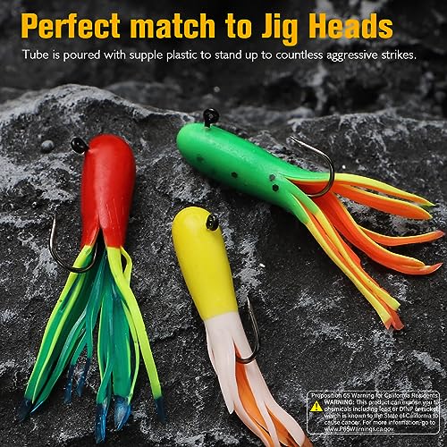 Dovesun Crappie Lures with Jig Heads Kit, Soft Plastic Grubs-Tube Baits 1/8oz 1/16oz 1/32oz Crappie Jigs Walleye Trout Bass Crappie Baits 95-120pcs - color: B-120PCS-Crappie Lures(small)