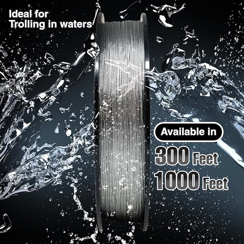 Reaction Tackle Stainless Steel Trolling Line - 30 Lb Marine Grade Single Strand Wire for Deep Trolling, Diving Disks and Toothy Saltwater and Freshwater Fish - size: 30 Lb / 1000 Foot