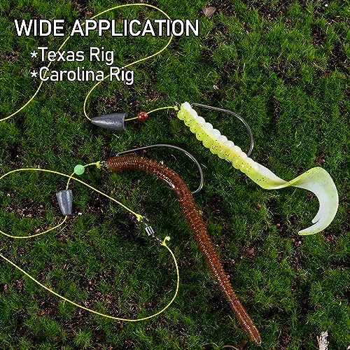 Dr.Fish EWG Hooks Bass Fishing Worm Hooks Extra Wide Gap Freshwater Fishing Carolina/Texas Rig - color: Black Nickel, size: #1-100Pack
