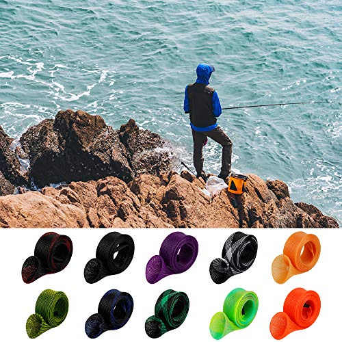 10Pcs Rod Sock Fishing Rod Sleeve Cover Protector Gloves Tools. Flat or Pointed End/Spinning or Casting Rods. Sea or Spinning Fishing Rod
