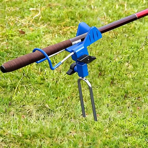 Two-Piece Fishing Rod Stand Set (Including 6 Alarm Bells),360-degree Adjustable Shore Fishing Ground Plug