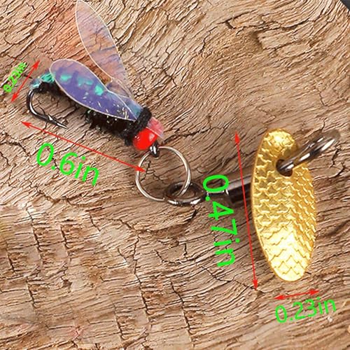 Fly Fishing Lures Kit Fishing Fly,Fly Fishing Kit Fly Fishing Lures,Handmade Lures Assortment Kit Artificial Bait Hooks for Bass Trout Salmon Fishing,Suitable for Freshwater and Saltwater - size: Green fly
