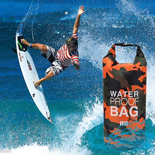 Waterproof Dry Bag 2L/5L/10L/15L/20L/30L, Roll Top Sack Keeps Gear Dry for Kayaking, Rafting, Boating, Swimming, Camping, Hiking, Beach, Fishing with Free Waterproof Phone Case - color: Orange, size: 20L