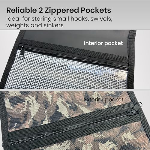 Pristis Fishing Soft Lure Storage Binder Bag, Plastic Bait Organizer Wallet Case with 6 Transparent Pocket Sleeves for Worm Rigs Lines, Durable Tackle Accessory for Saltwater Freshwater - color: Jungle Camo