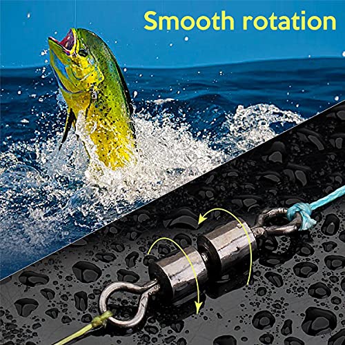 Fishing Accessories, Double Barrel Swivels, Twice Speed Rolling Swivel Black Nickel Stainless Steel Terminal Tackle Bass Fly Fishing Gear, Connect Fishing Line Hooks (30 Pcs Test 75-130 Pound)