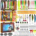 PLUSINNO Fishing Lures, 137Pcs Tackle Box with Tackle Included, Crankbaits, Spoon, Hooks, Weights & Other Accessories, Fishing Bait Lure Gear Kit Gift for Men Bass Freshwater - color: ORANGE