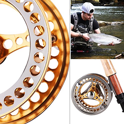 Sougayilang Fly Fishing Reel Large Arbor 2+1 BB with CNC-machined Aluminum Alloy Body and Spool in Fly Reel - size: 5/6 Reel