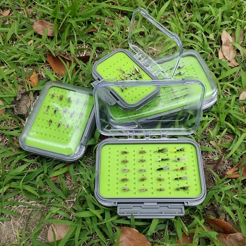 Aventik Silicone Fly Fishing Box Jig Box Waterproof Streamer flies Case Double Sided Clear Lid Storage Lure Case Saltwater Freshwater (SB:4.96x4x1.76inch) - style: SB:4.96x4x1.76inch